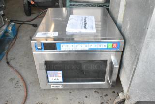 BRAND NEW SCRATCH AND DENT! 2024 Solwave SWAHD12 Ameri-Series Space Saver Heavy-Duty Stainless Steel Commercial Microwave with Push Button Controls. 120 Volts, 1 Phase.