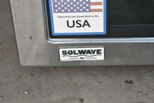 BRAND NEW SCRATCH AND DENT! 2024 Solwave SWAHD12 Ameri-Series Space Saver Heavy-Duty Stainless Steel Commercial Microwave with Push Button Controls. 120 Volts, 1 Phase. - Image 6 of 11