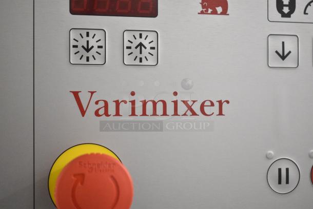 BRAND NEW SCRATCH AND DENT! 2023 Varimixer V80PL V-Series 80 Qt. Planetary Floor Mixer w/ Stainless Steel Mixing Bowl, Bowl Guard, Whisk, Dough Hook and Paddle Attachments. 208 Volts, 3 Phase. - Image 3 of 8