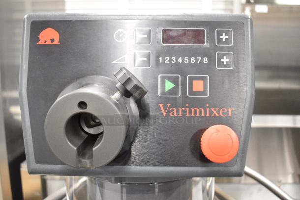 BRAND NEW SCRATCH AND DENT! 2021 Varimixer V20KF Kodiak 20 Qt. Planetary Floor Mixer w/ Stainless Steel Mixing Bowl, Bowl Guard, Bowl Dolly, Whisk and Dough Hook Attachment. 120 Volts, 1 Phase. Tested and Working! - Image 4 of 8