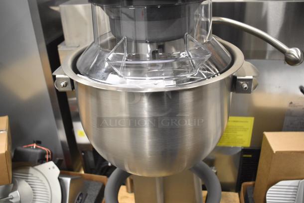 BRAND NEW SCRATCH AND DENT! 2021 Varimixer V20KF Kodiak 20 Qt. Planetary Floor Mixer w/ Stainless Steel Mixing Bowl, Bowl Guard, Bowl Dolly, Whisk and Dough Hook Attachment. 120 Volts, 1 Phase. Tested and Working! - Image 6 of 8