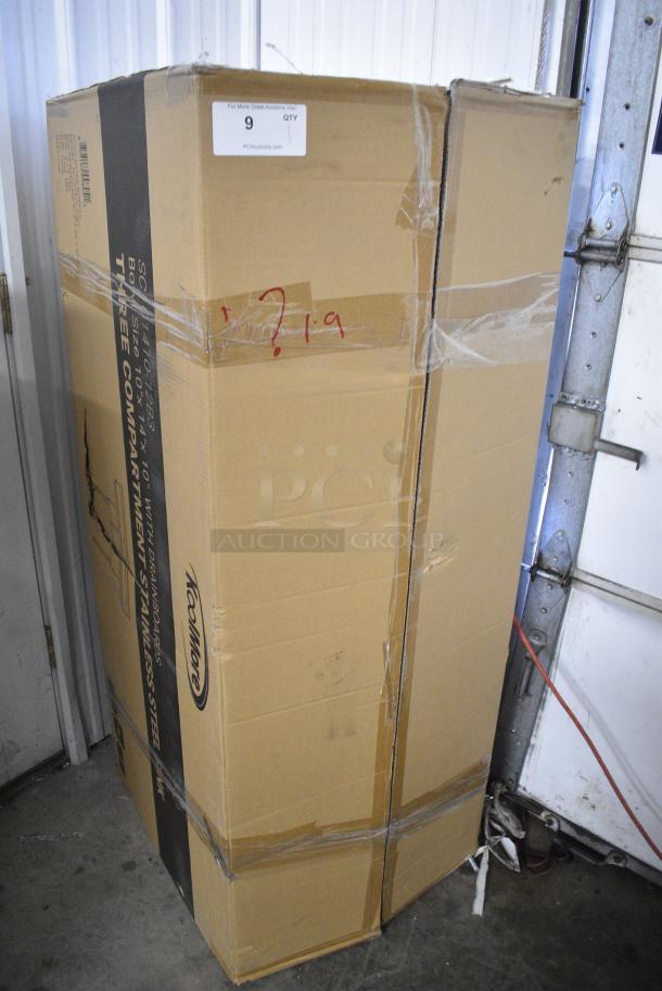 BRAND NEW SCRATCH AND DENT! KoolMore SC101410-12B3 10x14x10 3-Compartment Stainless Steel Kitchen Sink - Image 2 of 9