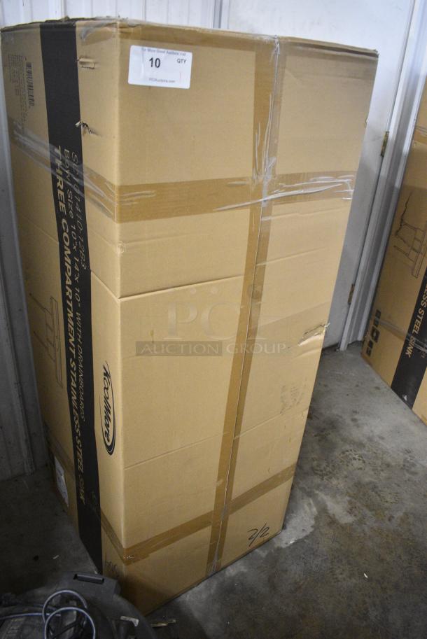 BRAND NEW SCRATCH AND DENT! KoolMore SC101410-12B3 10x14x10 3-Compartment Stainless Steel Kitchen Sink - Image 4 of 9