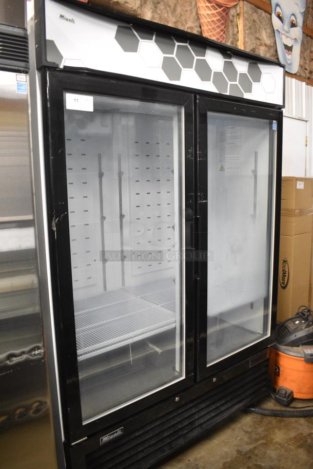 BRAND NEW SCRATCH AND DENT! 2024 Migali C-49FM-HCe Metal Commercial 2 Door Reach In Freezer Merchandiser w/ Poly Coated Racks on Commercial Casters. 115 Volts, 1 Phase. Serial C-49FM-HCe240430C014. Tested and Working! - Image 2 of 7