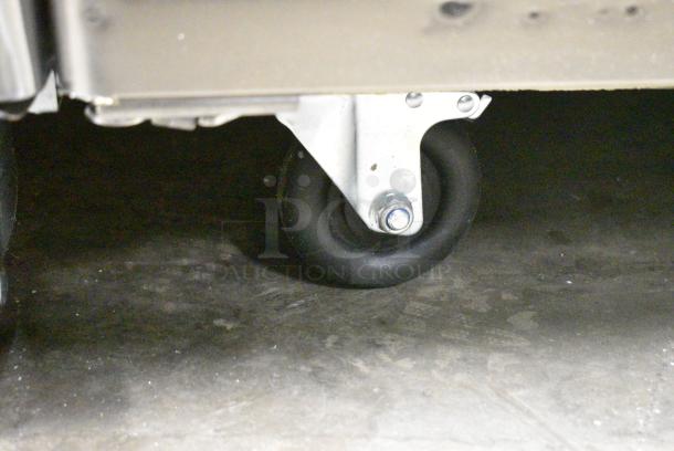 BRAND NEW SCRATCH AND DENT! 2024 Migali C-2F-HC Stainless Steel Commercial 2 Door Reach In Freezer w/ Poly Coated Racks on Commercial Casters. 115 Volts, 1 Phase. Serial C-2F-HCN45T017. Tested and Working! - Image 5 of 8