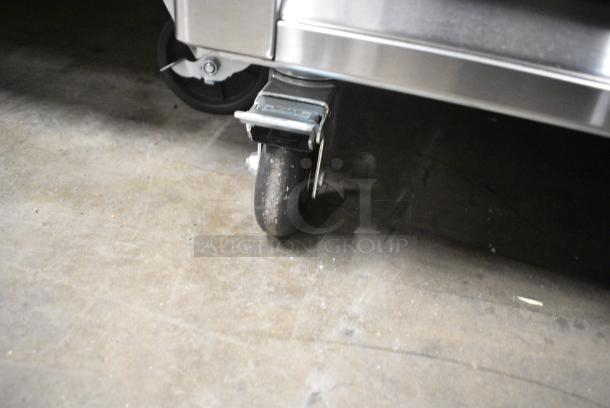 BRAND NEW SCRATCH AND DENT! 2024 Migali C-1RB-HC Stainless Steel Commercial Single Door Reach In Cooler w/ Poly Coated Racks on Commercial Casters. 115 Volts, 1 Phase. Serial C-1RB-HCT03240120092T0013. Tested and Working! - Image 5 of 8