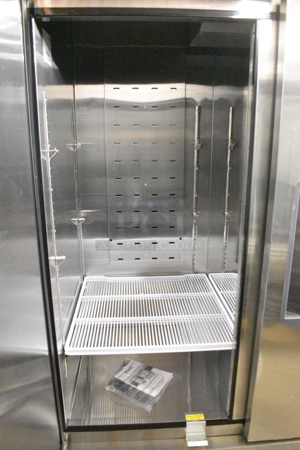 BRAND NEW SCRATCH AND DENT! 2023 Migali C-3RB-HC Stainless Steel Commercial 3 Door Cooler w/ Poly Coated Racks. 115 Volts, 1 Phase. Serial C-3RB-HCT03230801092T0010. Tested and Working! - Image 5 of 8