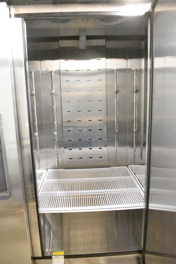 BRAND NEW SCRATCH AND DENT! 2023 Migali C-3RB-HC Stainless Steel Commercial 3 Door Cooler w/ Poly Coated Racks. 115 Volts, 1 Phase. Serial C-3RB-HCT03230801092T0010. Tested and Working! - Image 6 of 8