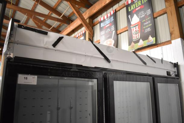 BRAND NEW SCRATCH AND DENT! 2024 Migali C-72FM-HC Metal Commercial 3 Door Freezer Merchandiser w/ Poly Coated Racks. 115/208-230 Volts, 1 Phase. Serial C-72FM-HCN6NT023. - Image 7 of 8