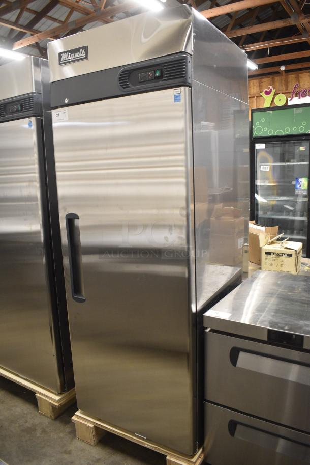 BRAND NEW SCRATCH AND DENT! 2024 Migali C-1F-HC Stainless Steel Commercial Single Door Reach In Freezer w/ Poly Coated Racks. 115 Volts, 1 Phase. Serial C-1F-HCN5MT002. Tested and Working! - Image 2 of 6