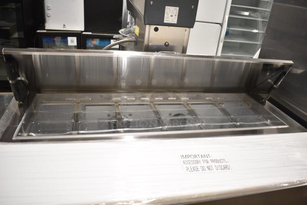 BRAND NEW SCRATCH AND DENT! Atlas Air ASP48 Stainless Steel Commercial Sandwich Salad Prep Table Mega Top on Commercial Casters. 115 Volts, 1 Phase. Serial T3770323XASP48237001. Tested and Working! - Image 5 of 10