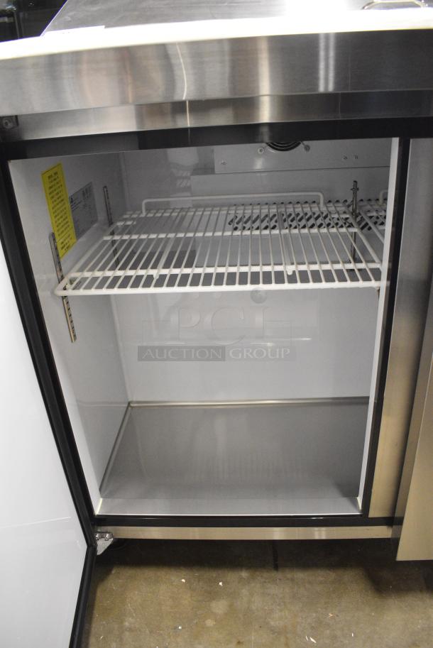BRAND NEW SCRATCH AND DENT! Atlas Air ASP48 Stainless Steel Commercial Sandwich Salad Prep Table Mega Top on Commercial Casters. 115 Volts, 1 Phase. Serial T3770323XASP48237001. Tested and Working! - Image 7 of 10