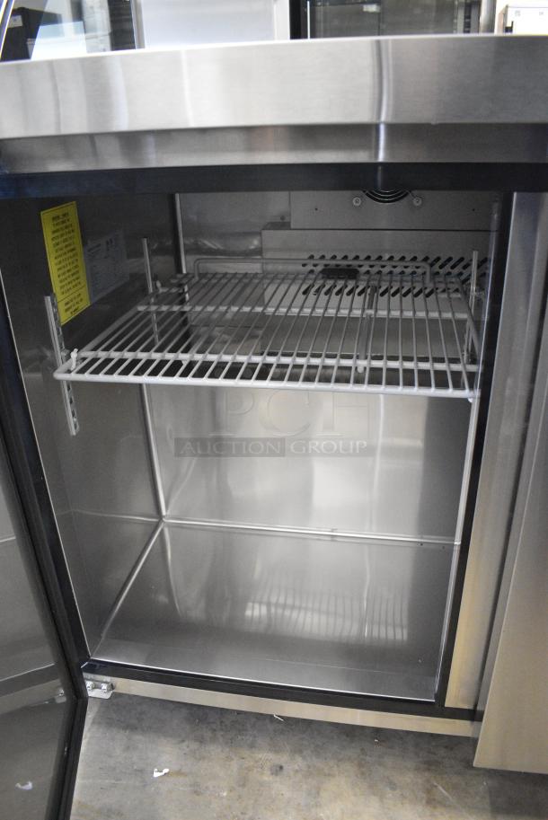 BRAND NEW SCRATCH AND DENT! Atlas Air TUC-48BR Stainless Steel Commercial 2 Door Undercounter Cooler on Commercial Casters. 115 Volts, 1 Phase. Serial ST2300201TU48R22A001. Tested and Working! - Image 4 of 7