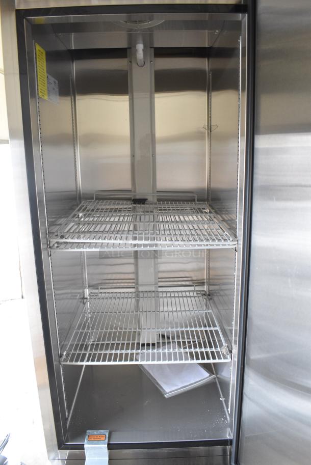 BRAND NEW SCRATCH AND DENT! Atlas Air A1F-SI Stainless Steel Commercial Single Door Reach In Freezer. 115 Volts, 1 Phase. Serial T3770123XA1FSI237001. Tested and Working! - Image 3 of 5