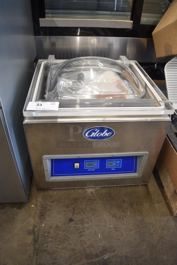 BRAND NEW SCRATCH AND DENT! 2021 Globe GVP20 Stainless Steel Commercial Countertop Vacuum Sealer 110 Volts, 1 Phase. Tested and Working! - Image 1 of 6