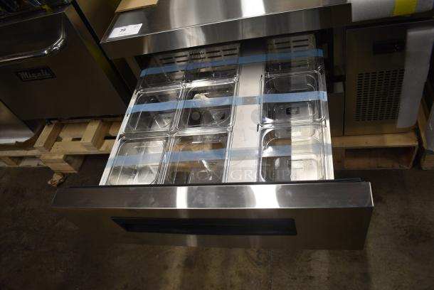 BRAND NEW SCRATCH AND DENT! Javar TUC29BR Stainless Steel Commercial 2 Drawer Chef Base. 115 Volts, 1 Phase. Tested and Working! - Image 2 of 4