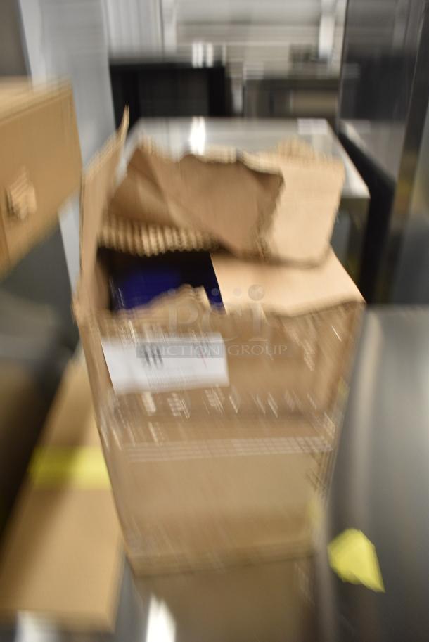 BRAND NEW SCRATCH AND DENT! Box of 36 Choice 176BSKT128BL 8" x 2" Round Blue Plastic Fast Food Basket - Image 2 of 3