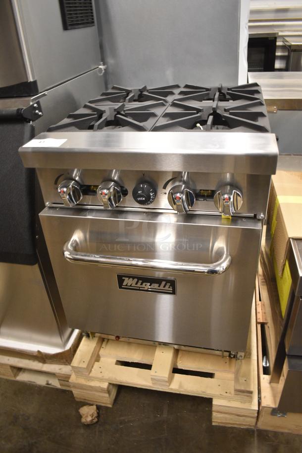 BRAND NEW SCRATCH AND DENT! Migali C-RO4 Stainless Steel Commercial Propane Gas Powered 4 Burner Range w/ Oven. Serial C-RO4USB200318100700920004. - Image 4 of 10