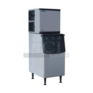 BRAND NEW SCRATCH AND DENT! 2024 Snooker SK-529 Stainless Steel Commercial Full Cube High Capacity Ice Head on Commercial Bin. 115 Volts, 1 Phase. Serial 09502304.