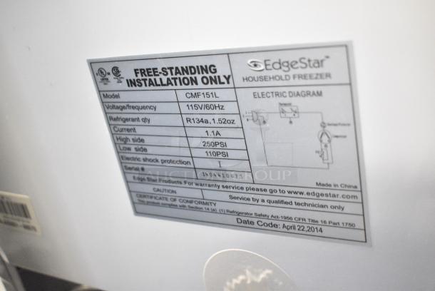 EdgeStar CMF151L Mini Freezer. 115 Volts, 1 Phase. Tested and Working! - Image 5 of 5
