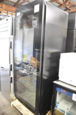 BRAND NEW SCRATCH AND DENT! 2024 True CVM-27-HC Metal Commercial Single Door Reach In Cooler Merchandiser w/ Poly Coated Racks. 115 Volts, 1 Phase. Tested and Working!