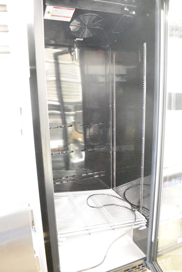 BRAND NEW SCRATCH AND DENT! 2024 True CVM-27-HC Metal Commercial Single Door Reach In Cooler Merchandiser w/ Poly Coated Racks. 115 Volts, 1 Phase. Tested and Working! - Image 3 of 5