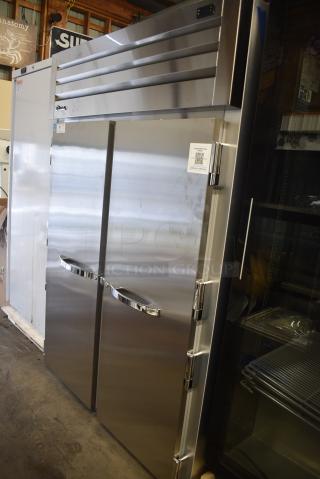 BRAND NEW SCRATCH AND DENT! 2024 True STG2R-2S-HC Stainless Steel Commercial 2 Door Reach In Cooler w/ Poly Coated Racks. 115 Volts, 1 Phase. Tested and Working!