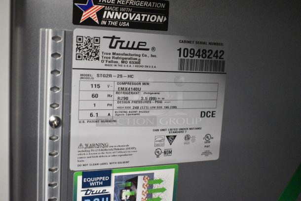 BRAND NEW SCRATCH AND DENT! 2024 True STG2R-2S-HC Stainless Steel Commercial 2 Door Reach In Cooler w/ Poly Coated Racks. 115 Volts, 1 Phase. Tested and Working! - Image 5 of 5