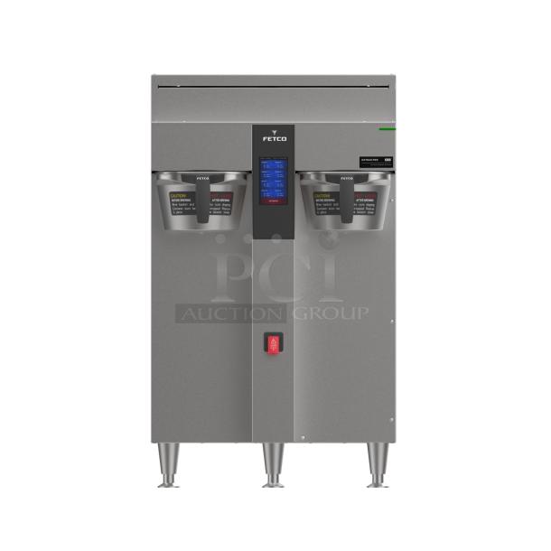 BRAND NEW SCRATCH AND DENT! 2024 Fetco CBS-2252 Stainless Steel Commercial Twin Automatic Digital Coffee Brewer with Metal Brew Basket. 208-240 Volts, 1/3 Phase. - Image 1 of 4