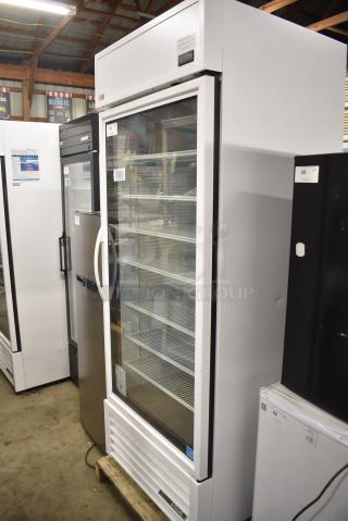 2021 True TSCI-600R-G-PH Metal Commercial Single Door Reach in Cooler Merchandiser w/ Poly Coated Racks. 115 Volts, 1 Phase. Tested and Working!