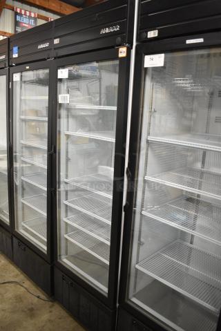 2019 Habco SE18 Metal Commercial Single Door Reach In Cooler Merchandiser w/ Poly Coated Racks. 115 Volts, 1 Phase. Tested and Working!