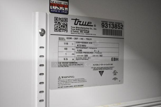 2017 True GDM-26F-HC Metal Commercial Single Door Reach In Freezer Merchandiser w/ Poly Coated Racks. 115 Volts, 1 Phase. Tested and Does Not Power On - Image 5 of 5