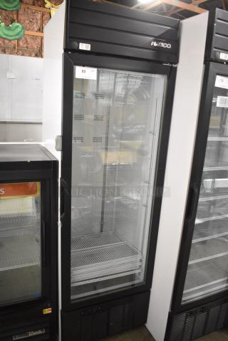 2019 Habco SE18 Metal Commercial Single Door Reach In Cooler Merchandiser w/ Poly Coated Racks. 115 Volts, 1 Phase. Tested and Working!