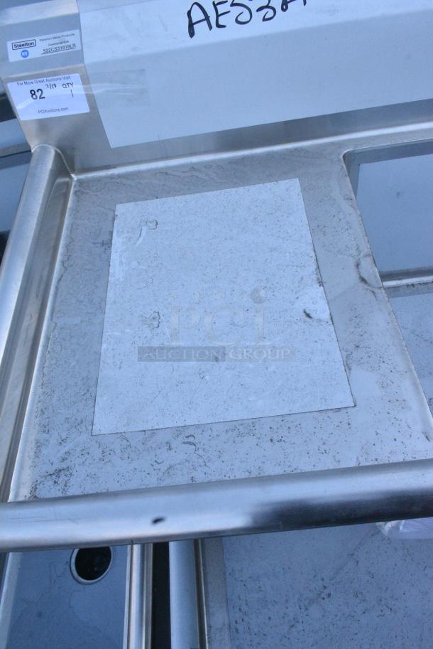BRAND NEW SCRATCH AND DENT! Steelton 522CS31818LR 90" 18-Gauge Stainless Steel Three Compartment Commercial Sink with 2 Drainboards - 18" x 18" x 12" Bowls. No Legs. - Image 7 of 8