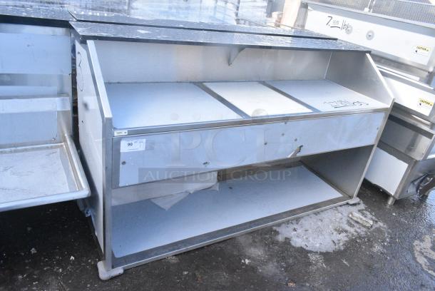 BRAND NEW SCRATCH AND DENT! Regency 600PB74B 74" Basic Stainless Steel Portable Bar with Two Removable Speed Rails and Ice Bin - Image 1 of 5