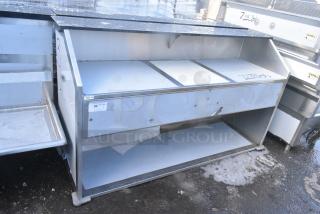 BRAND NEW SCRATCH AND DENT! Regency 600PB74B 74" Basic Stainless Steel Portable Bar with Two Removable Speed Rails and Ice Bin