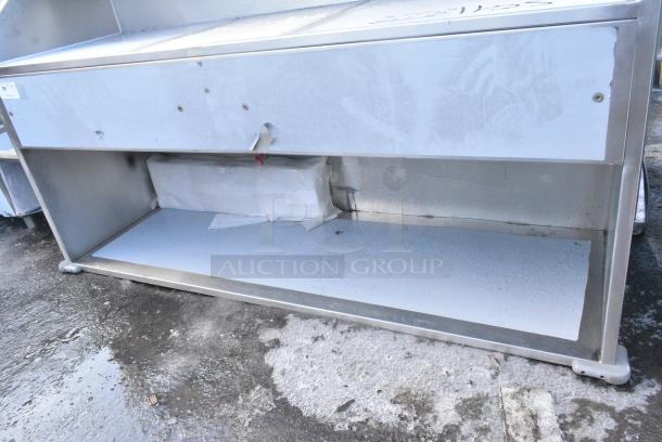 BRAND NEW SCRATCH AND DENT! Regency 600PB74B 74" Basic Stainless Steel Portable Bar with Two Removable Speed Rails and Ice Bin - Image 3 of 5