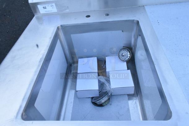 BRAND NEW SCRATCH AND DENT! Regency 600ST3060L Stainless Steel Counter w/ Single Bay Sink. Bay 16.5x16.5x11.5. No Legs. - Image 4 of 6