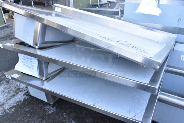 BRAND NEW SCRATCH AND DENT! Regency 600ST3060L Stainless Steel Counter w/ Single Bay Sink. Bay 16.5x16.5x11.5. No Legs. - Image 2 of 4