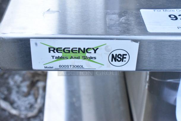 BRAND NEW SCRATCH AND DENT! Regency 600ST3060L Stainless Steel Counter w/ Single Bay Sink. Bay 16.5x16.5x11.5. No Legs. - Image 4 of 4