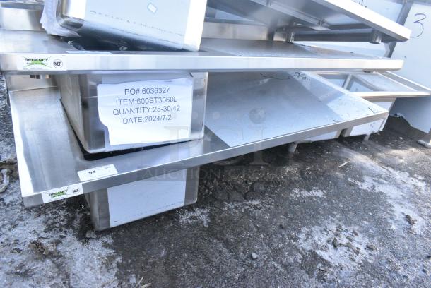 BRAND NEW SCRATCH AND DENT! Regency 600ST3060L Stainless Steel Counter w/ Single Bay Sink. Bay 16.5x16.5x11.5. No Legs. - Image 2 of 5
