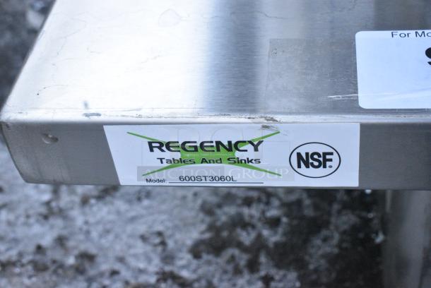 BRAND NEW SCRATCH AND DENT! Regency 600ST3060L Stainless Steel Counter w/ Single Bay Sink. Bay 16.5x16.5x11.5. No Legs. - Image 5 of 5