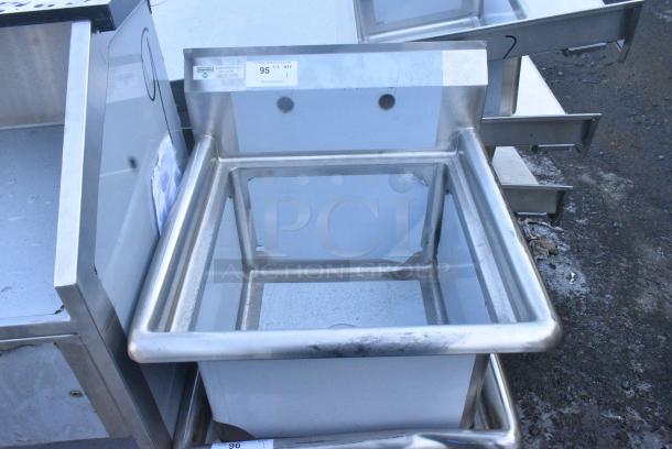 BRAND NEW SCRATCH AND DENT! Steelton 522CS11818N 23 1/2" 18-Gauge Stainless Steel One Compartment Commercial Sink without Drainboard - 18" x 18" x 12" Bowl. No Legs. - Image 1 of 2