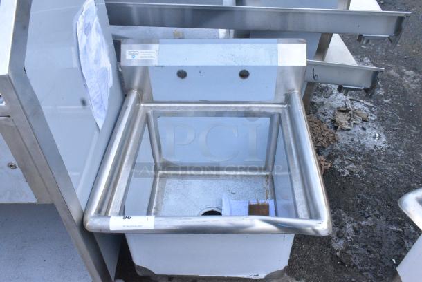 BRAND NEW SCRATCH AND DENT! Steelton 522CS11818N 23 1/2" 18-Gauge Stainless Steel One Compartment Commercial Sink without Drainboard - 18" x 18" x 12" Bowl. No Legs. - Image 3 of 5