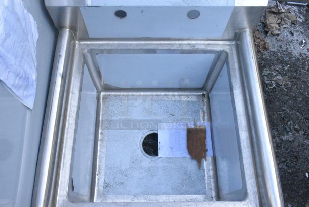 BRAND NEW SCRATCH AND DENT! Steelton 522CS11818N 23 1/2" 18-Gauge Stainless Steel One Compartment Commercial Sink without Drainboard - 18" x 18" x 12" Bowl. No Legs. - Image 4 of 5