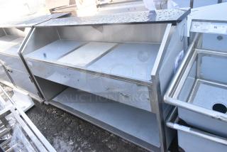 BRAND NEW SCRATCH AND DENT! Regency 600PB74B 74" Basic Stainless Steel Portable Bar with Two Removable Speed Rails and Ice Bin