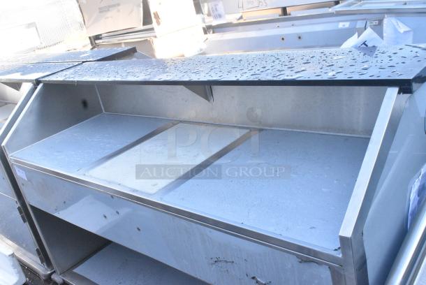 BRAND NEW SCRATCH AND DENT! Regency 600PB74B 74" Basic Stainless Steel Portable Bar with Two Removable Speed Rails and Ice Bin - Image 2 of 4