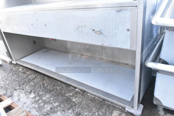 BRAND NEW SCRATCH AND DENT! Regency 600PB74B 74" Basic Stainless Steel Portable Bar with Two Removable Speed Rails and Ice Bin - Image 3 of 4