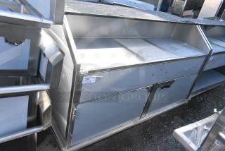 BRAND NEW SCRATCH AND DENT! Regency 600PB74S 74" Standard Stainless Steel Portable Bar with Two Removable Speed Rails, Ice Bin, and Removable Ice Bin Cover