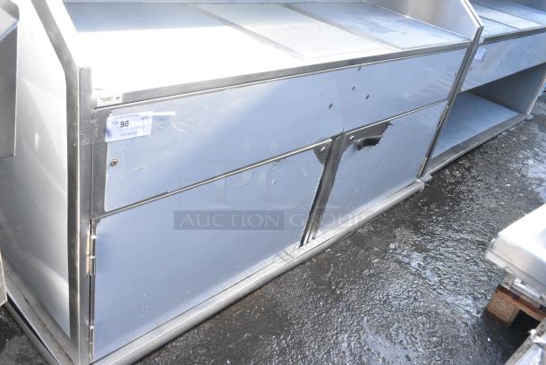 BRAND NEW SCRATCH AND DENT! Regency 600PB74S 74" Standard Stainless Steel Portable Bar with Two Removable Speed Rails, Ice Bin, and Removable Ice Bin Cover - Image 3 of 4